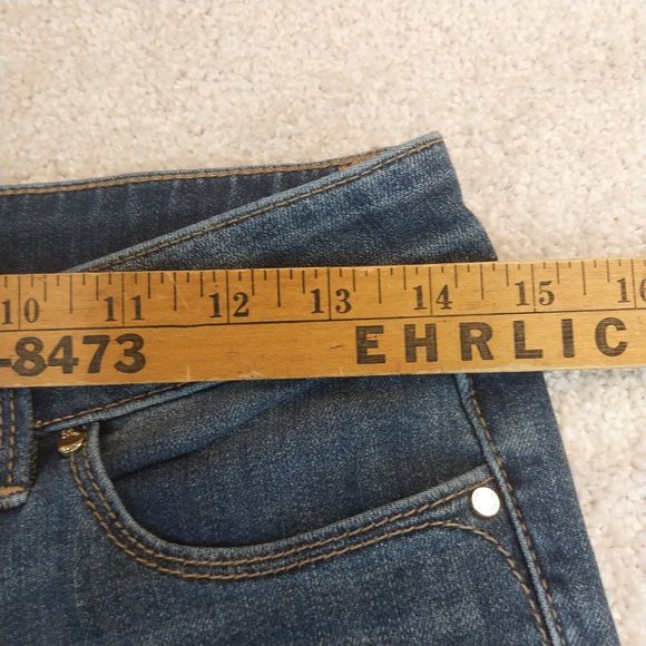White House Black Market Womens Size 2 R The Slim Dark/Med Wash Blue Jeans - Picture 8 of 9